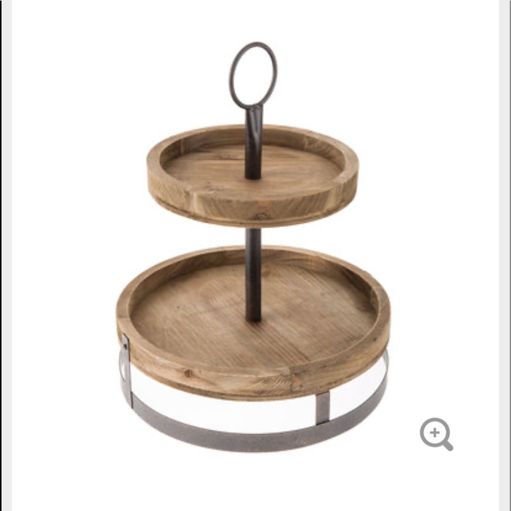 Two-Tiered Wood Tray